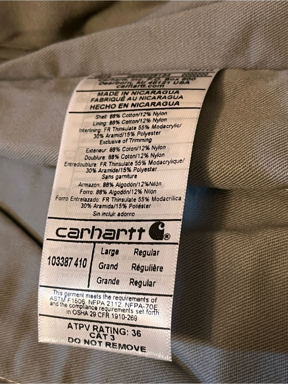 Carhartt Fire-Resistant Quick Duck Insulated Vest Men's, Like New. LARGE - Picture 12 of 13